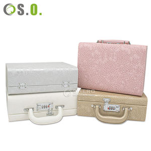 Estuche Organizador de Joyas de Cuero PU Rosa de Lujo, Portátil, de Gran Capacidad, para Viajar - Product Image 6