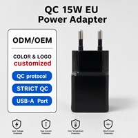Cargador de Teléfono USB para la UE, 15 W, USB-A, Carga Rápida QC, Cargador de Pared con Múltiples Protecciones, Adaptador de Corriente, Cargador Rápido para Teléfono Móvil