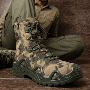 TSB07 Stock Wholesales Camouflage Tactical <b>Boots</b> Oxford Cloth Waterproof High‑Top Lace‑Up With Side Zipper anti stab <b>hiking</b> shoe - Product Image 1