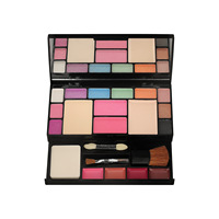 Coffret Cadeau Maquillage Couleurs Assorties 18 Teintes Palette Fards à Paupières Nacrés Effet Nude Rouge à Lèvres Waterproof & Poudre de Blush Combo