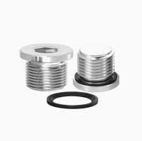 DIN 908 G1/8 - G2 Bouchon de tuyau en acier inoxydable 304 Bouchons à vis à six pans creux avec collier
