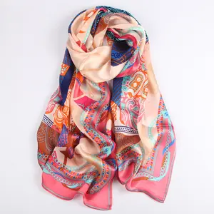 2022 शीर्ष ग्रेड उच्च गुणवत्ता महिलाओं रेशम स्कार्फ 100 रेशम दुपट्टा