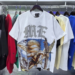 T-shirt <span class=keywords><strong>in</strong></span> cotone con collo alto MIXED EMOTION, stampa retrò, strass termoadesivi, lettere, alla moda, stile streetwear, casual, hip hop - Product Image 3