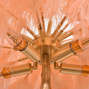 Personnalisé Luxe Moderne LED Lampadaire Arbre Maison Hôtel Décoration <span class=keywords><strong>avec</strong></span> Plume d'autruche Stand Éclairage pour Design Intérieur - Product Image 4
