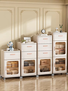 8028-4 New Arrival 1 <strong>Draw</strong> +2 Cabinets Plastic Drawer <strong>Storage</strong> Cabinets with Wheels - Product Image 4
