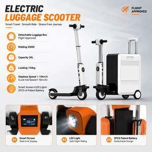 Valise électrique 3-en-1 multifonctionnelle intelligente avec trottinette électrique amovible intégrée, idéale pour les voyages et approuvée pour le transport aérien - Product Image 3
