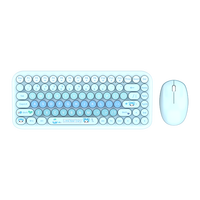 MOFii 2.4GHz sans fil rétro coloré dessin animé IP impression mignon clavier et souris combo ensemble