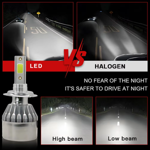หลอดไฟ LED 2 ชิ้น 3000K 6500K 8000K 8000LM Turbo H1 H8 H4 12V C6 สำหรับไฟหน้ารถยนต์ H3 H7 H11 9007 9005 9006 หลอดไฟส่องสว่างพิเศษ ไฟตัดหมอก - Product Image 6