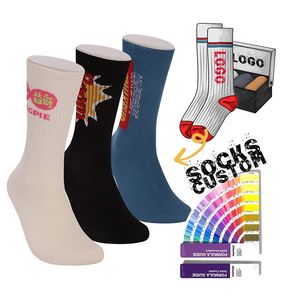 Chaussettes Jacquard Personnalisables pour Hommes, Chaussettes de Sport en Coton, Logo Personnalisé, Motif Amusant, Chaussettes Athlétiques Tricotées - Product Image 1