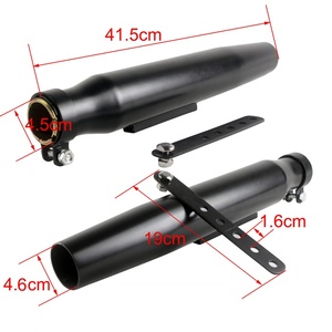 2PC / Paire Silencieux d'échappement vintage noir pour moto 415mm, tuyau de silencieux conique, réducteur 35-41mm pour <span class=keywords><strong>Harley</strong></span> Cafe Racer <span class=keywords><strong>Scrambler</strong></span> - Product Image 4