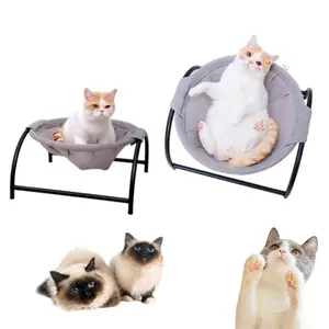 Cat Hammock Elevated Pet Bed Removable Cat Bed Breathable Dog Bed Assembly Polybag Print Lamb Support Hand Wash 2 Pieces CN;ZHE