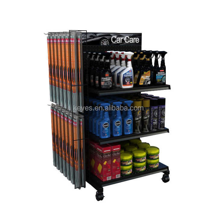 Modern 3-Tier Automotive Shop Display Stand Car Battery Metal Rack Flow ...