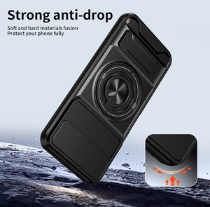 Étui de protection coulissant pour appareil photo avec support anneau, antichoc en TPU et PC pour ZTE Nubia Air 5G, coque arrière - Product Image 3
