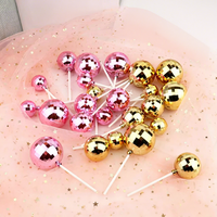 Boules miroir rondes en plastique or/argent de 3 cm, 4 cm, 5 cm, 12 pièces/sac, pour décorations de gâteaux et de remise de diplômes – Vente chaude