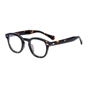 2022 Wholesale Customized High Quality Acetate Optical Glasses Men Women Vintage Acetate Round Frame Glasses Frames
