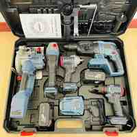 Perceuse sans fil multifonction 21V 5-en-1 avec batterie au lithium, perceuse électrique, perceuse sans balais, ensemble d'outils combinés