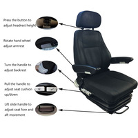 Siège de conducteur universel robuste et réglable en hauteur pour camion d'ingénierie, personnalisable OEM/ODM pour cabine de machine