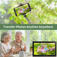 Grosir bingkai foto Digital akrilik 15.6 inci dengan layar sentuh persegi fungsi jam Wifi dinding dapat dipasang untuk keluarga