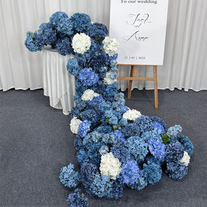 Arco <span class=keywords><strong>di</strong></span> Fiori in Finta Seta Azzurra, Composizione Floreale Blu Navy per Celebrazioni <span class=keywords><strong>di</strong></span> Compleanno e Decorazioni per Neonati - Product Image 3