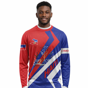 Camisetas de Manga Larga Ligeras con Estampado 3D Personalizado de Haití (<span class=keywords><strong>Leta</strong></span> an Ayiti 1806-1811) para Hombre, Cuello Redondo, Manga Completa, Fabricación a Medida 2026 - Product Image 5