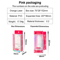 Boîte cadeau Hit Beauty rose holographique en PVC, boîte d'emballage suspendue pour cosmétiques et accessoires, logo personnalisé, boîte de vente au détail, écologique