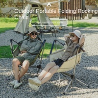 Chaise à bascule pliable d'extérieur en alliage d'aluminium avec dossier - Portable pour le camping, la pêche et les pauses déjeuner