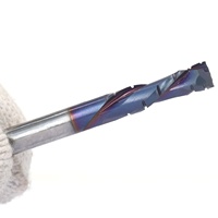 Fraises à bout en spirale de compression CNC en carbure monobloc à 2 cannelures avec revêtement nano bleu nACo – Fraises de fraisage à tige droite de 6 mm