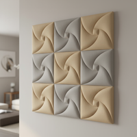 Panneaux acoustiques en feutre PET 3D artistiques personnalisés, retardateurs de flamme, insonorisants, pour les murs des halls d'hôtel