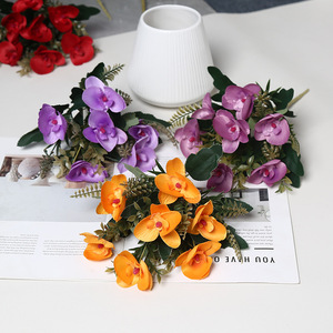 Orchidées artificielles en soie Phalaenopsis Lichao, couleurs automnales, pour mariage, décoration de la maison, accessoires de photographie - Product Image 3
