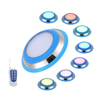 Lampe LED RGB 12V pour piscine et aménagement paysager, étanche IP68, avec lentille anti-éblouissement, télécommande, en acier inoxydable 304, intensité réglable