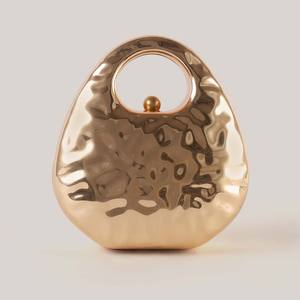 スタイリッシュなニューレディの豪華なメタリッククラッチイブニングバッグファッションクラシックカジュアルアイアンスタイリッシュな新しい楕円形の金属ハンドバッグ - Product Image 3