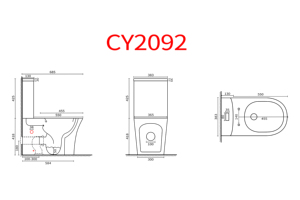Usine en Chine Ensembles de toilettes en deux pièces Salle de bains Céramique Wc Toilettes Sanitaires Montage au sol Lavabo Combo - Product Image 6
