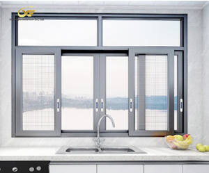 <span class=keywords><strong>Fenêtre</strong></span> coulissante en aluminium et verre de conception personnalisée, dernière génération, de 1,2 à 3,0 mm, avec ventilation complète pour les petits espaces - Product Image 1