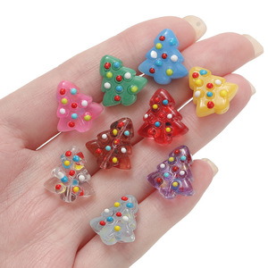 Christmas Tree Beads 15x16.5mm Hand-Painted Polka Dot DIY <b>Ornaments</b> Beading Accessories Festival Decorations - Product Image 2