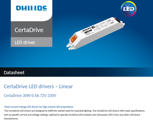 ไดรเวอร์ LED CertaDrive 30W 0.4A 72V 230V AC-DC  ตัวเรือนพลาสติก อายุการใช้งาน 30,000 ชั่วโมง รับประกัน 3 ปี สำหรับไฟ LED - Product Image 3