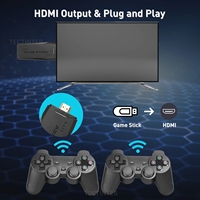 Console de jeux vidéo 4K, manette de jeu sans fil intégrée, 10000 jeux, lecteur portable rétro 64 go pour PS1/FC/GBA