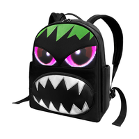 Mochila inteligente LED para niños Ojos animados Impermeable y de moda con cierre de cremallera de aplicación programable