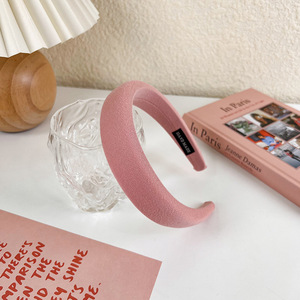 Bandeau uni large rose pâle pêche abricot fard à joues pour les fêtes de première <span class=keywords><strong>communion</strong></span> de baptême de mariage - Product Image 3