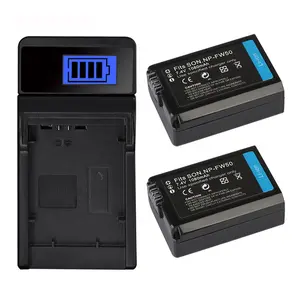 Bateria digital NP-FW50 1030mah para Sony A6000 A6400 A6300 A6500 A7 A7II A7RII A7SII A7S A7S2 A7R NPFW50 Carregador de baterias