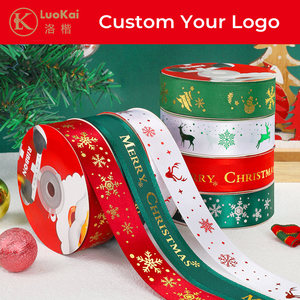Vente en gros Rouleau de ruban de satin de Noël Cadeau Rubans cadeau gros-grain d'arbre de Noël pour la décoration de Noël et des vacances - Product Image 2