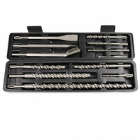 Ensemble de 12 forets SDS Plus pour marteau perforateur avec 3 burins, forets à béton 5-20 mm, 110-460 mm, kit de burins pour marteau perforateur rotatif pour maçonnerie