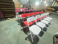 Chaises pliantes en plastique robustes empilables avec cadre en fer blanc pour mariages, banquets et événements – Idéales pour la location de mobilier de fête