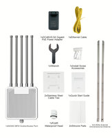 Punto de Acceso WiFi 6 para Exteriores AX3000 de Doble Banda 3000Mbps con Alimentación PoE, Resistente al Agua IP65, Inalámbrico Omnidireccional de Alta Ganancia