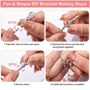 Qiao OEM/ODM صنع عدة أساور سحر قلادة سلسلة صنع الاكسسوارات - Product Image 4