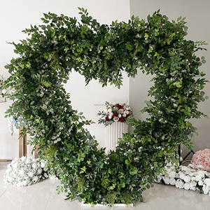 A71 Arche artificielle de fleurs de rose rouge profond pour vin de <span class=keywords><strong>Bourgogne</strong></span> avec support Arche florale en forme de cœur pour la <span class=keywords><strong>location</strong></span> d'événements de mariage - Product Image 5