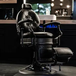 Portable Barber Chair Vintage Black Hydraulic Hair Salon Chair Hairdressing Beauty Equiment For Barber