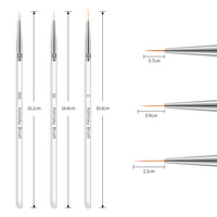 Misscheering 3 pièces/ensemble cristal clair Nail Art Liner peinture fleur acrylique UV Gel Extension constructeur brosse manucure dessin outils