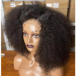 Parrucche in <span class=keywords><strong>Capelli</strong></span> Umani Vergini Brasiliani <span class=keywords><strong>Afro</strong></span> Kinky Curly con Frontale in Pizzo per Donne di Colore, Vendita all'Ingrosso, Grado 12A - Product Image 3