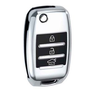 Huanyue Car Key Cover Tpu Kia K3 K5 Sportage 3 Key Black Silver Protective Case - Product Image 2