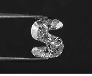 OM GEMS Model 05 71x59mm 108ct Lab Grown Diamond Fancy Color Laser Drilled Alphabet Shape <b>Initial</b> Loose Pendant Engagement <b>Ring</b> - Product Image 1